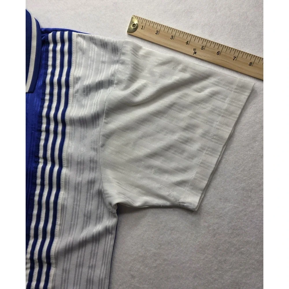 Adidas Blue & White‎ Striped Vintage Stare FC Men's Soccer Jersey. Size L